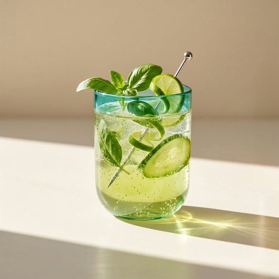 Jogo de 6 Copos Orilla Vidro Verde 480ml