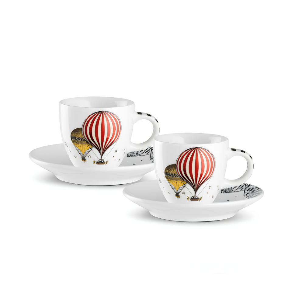Conjunto 2 Xícaras Espresso com Pires 100ml Branco Giramondo Egan