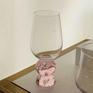 PRÉ-VENDA: Conjunto 6 Taças Vidro Base Esfera Luna Grande Rosa Linha Sintonia 500ml