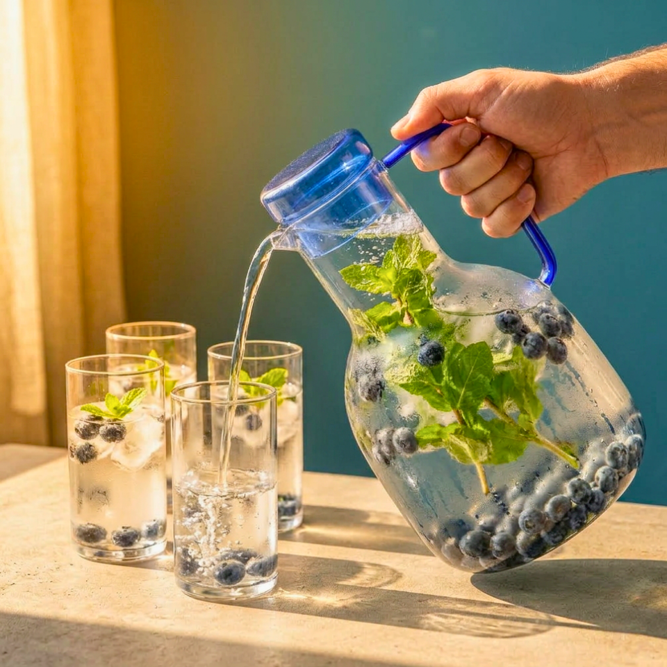 Jarra Vidro Borossilicato Azul 1,7L