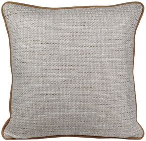 Almofada Rustica Trançado Cordão Camurça Bege 52x52