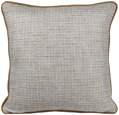 Almofada Rustica Trançado Cordão Camurça Bege 52x52