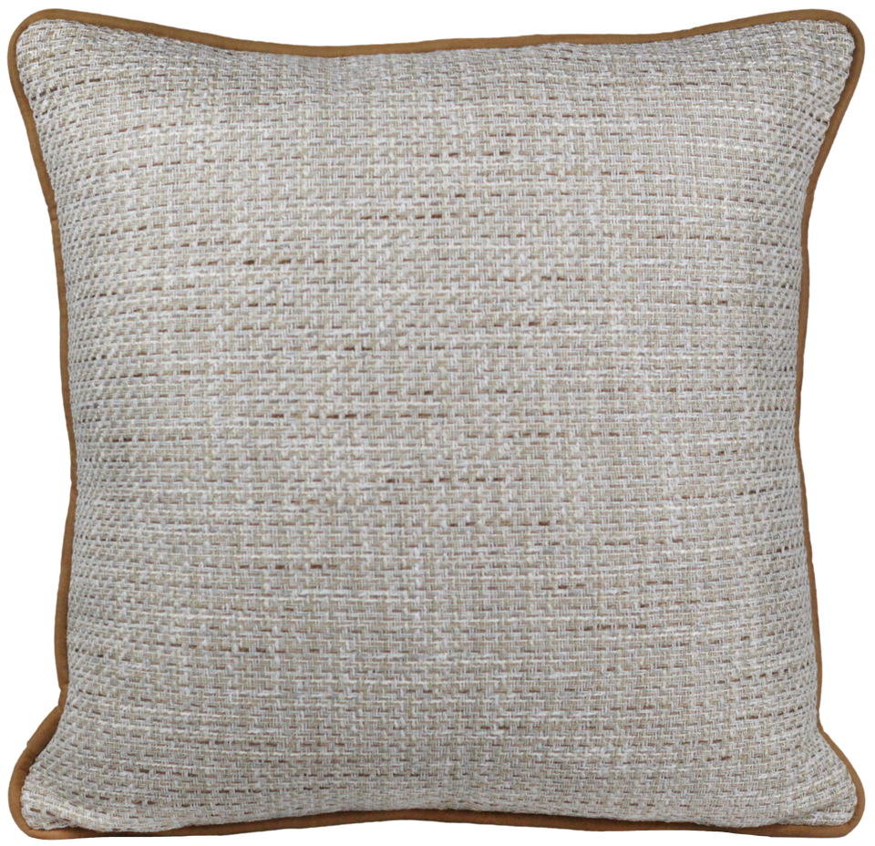 Almofada Rustica Trançado Cordão Camurça Bege 52x52
