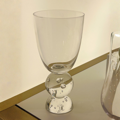 PRÉ-VENDA: Conjunto 6 Taças Vidro Base Esfera Luna Média Transparente Linha Sintonia 370ml