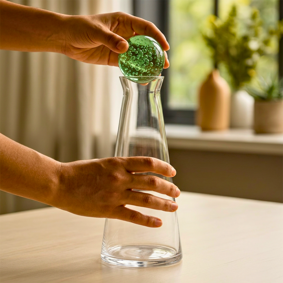 Garrafa Bubble Vidro Verde 1L Linha Sintonia