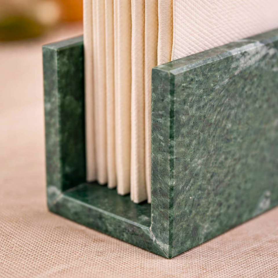 Porta Guardanapo Green Marble