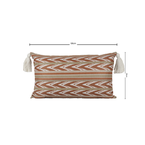 Almofada Linho 35X58 Ikat Terracota Tassel