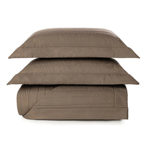 Jogo de Colcha King Monteleone 3 Pçs 200 Fios Percal 100% Algodão Marrone Trussardi