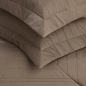 Jogo de Colcha King Monteleone 3 Pçs 200 Fios Percal 100% Algodão Marrone Trussardi