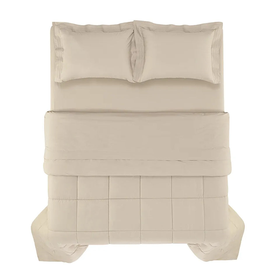 Edredom Casal Vinci 200 Fios Percal 100% Algodão Crema Trussardi