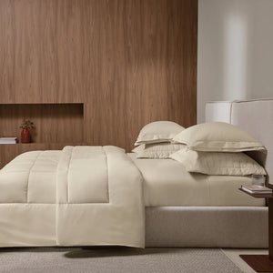 Edredom Casal Vinci 200 Fios Percal 100% Algodão Crema Trussardi