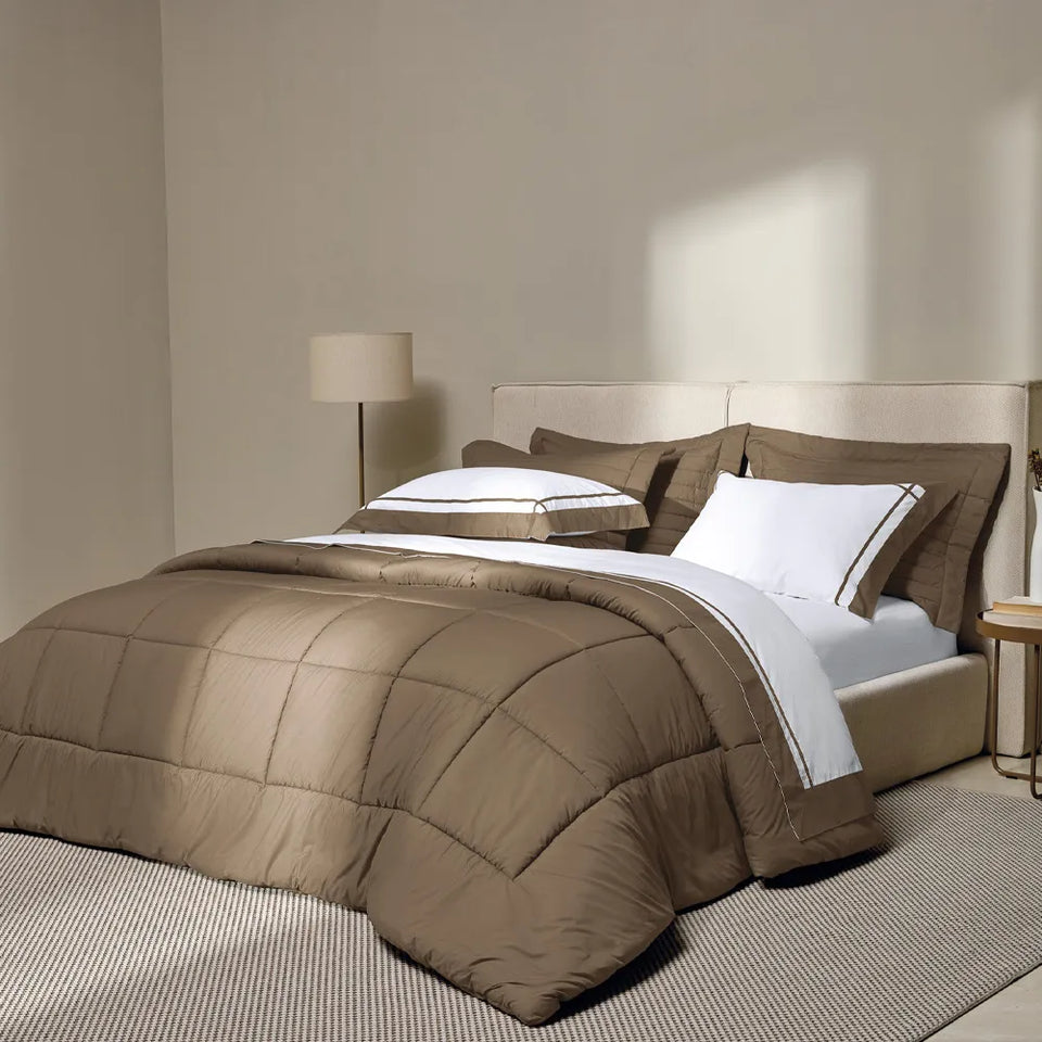 Edredom Casal Vinci 200 Fios Percal 100% Algodão Marrone Trussardi