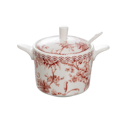 PRÉ-VENDA: Açucareiro New Bone China Hortênsia 280ml Bordô L'Hermitage