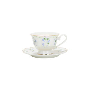 Jogo 6 Xícaras de Café com Pires New Bone China Royal Romantic 80ml L'Hermitage