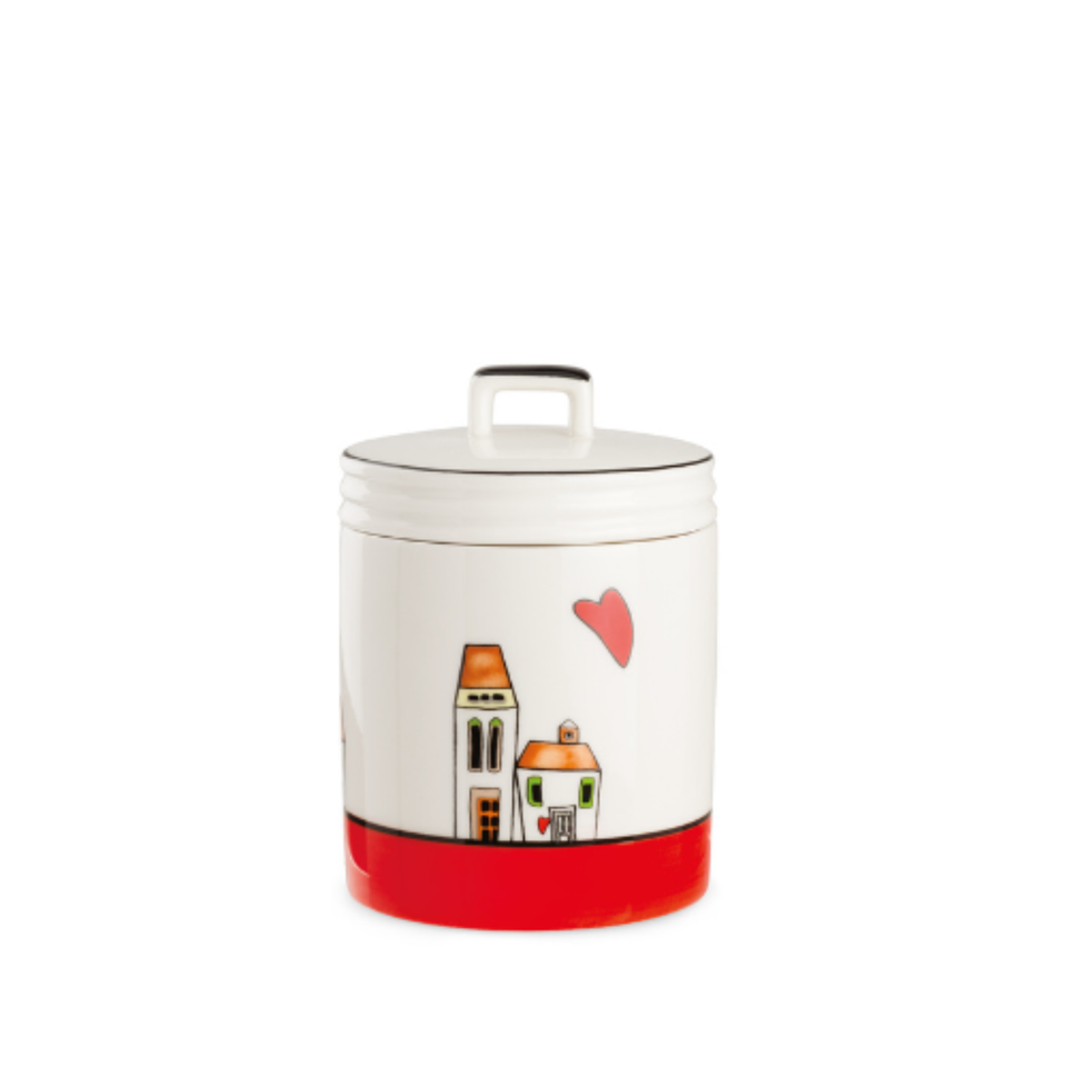 Pote Redondo Porcelana Vermelho 9x12cm Le Casette Egan