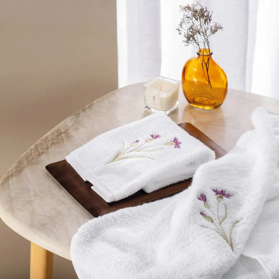Jogo 2 Toalhas Lavabo Villa Giulia Branco Trussardi