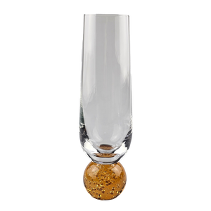 Conjunto 6 Taças para Champagne Vidro Transparente base Esfera Mel Bubble 300ml