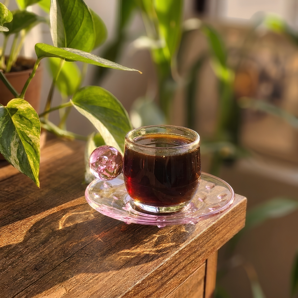 PRÉ-VENDA: Jogo de 6 Xícaras de Café Vidro Pink Linha Sintonia 120ml