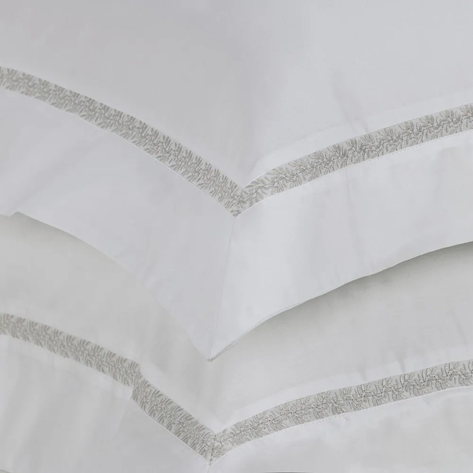 Jogo de Cama King 4 Pçs 300 Fios 100% Algodão Vitalle Branco / Rose Trussardi