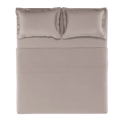 Jogo de Cama Grasso 4 Pçs 300 Fios Cetim 100% Algodão Nocciola Trussardi