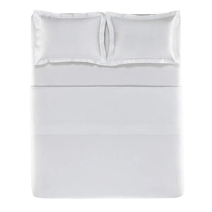 Jogo de Cama Grasso 4 Pçs 300 Fios Cetim 100% Algodão Branco Trussardi
