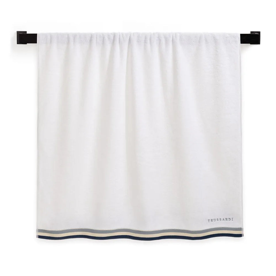 Toalha Banhão Montello Branca / Azul Trussardi
