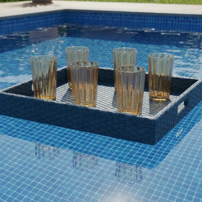 Conjunto 6 Copos Long Drink Acrílico Laranja Linha Náutica 500ml