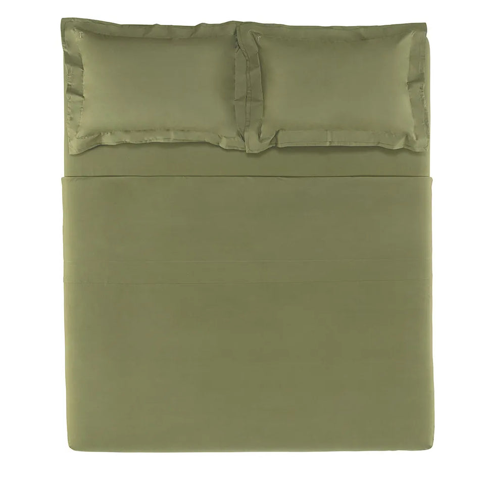 Jogo de Cama Novoli 4 Pçs 200 Fios Percal Oliva 100% Algodão Trussardi