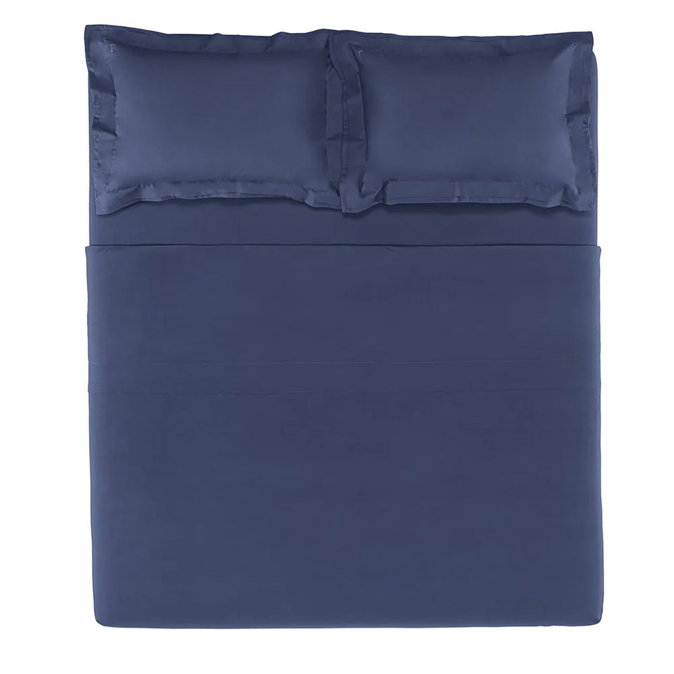Jogo de Cama Novoli 4 Pçs 200 Fios Percal Marino 100% Algodão Trussardi