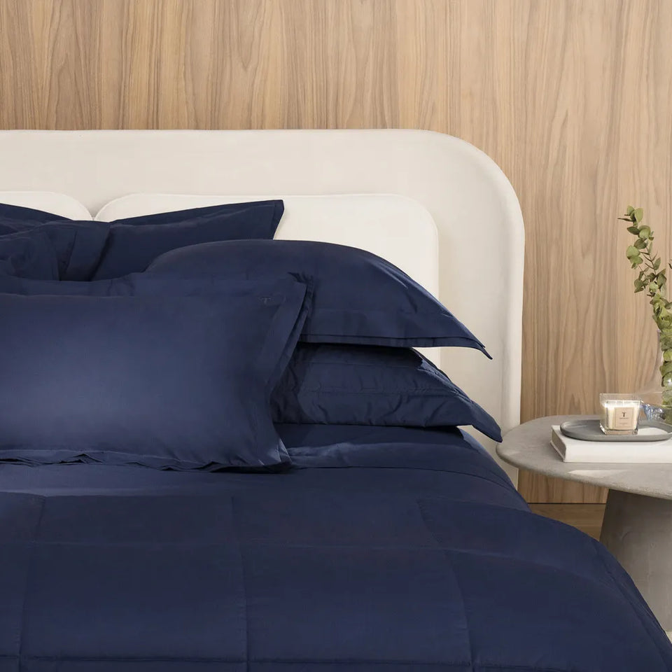 Jogo de Cama Novoli 4 Pçs 200 Fios Percal Marino 100% Algodão Trussardi