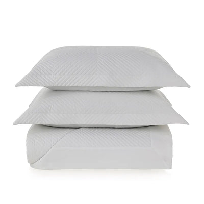 Jogo de Colcha Casal Apolo 3 Pçs 300 Fios 100% Algodão Egípcio Branco Trussardi