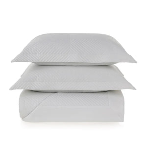 Jogo de Colcha Queen Apolo 3 Pçs 300 Fios 100% Algodão Egípcio Branco Trussardi