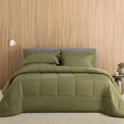 Edredom Vinci 200 Fios Percal 100% Algodão Oliva Trussardi