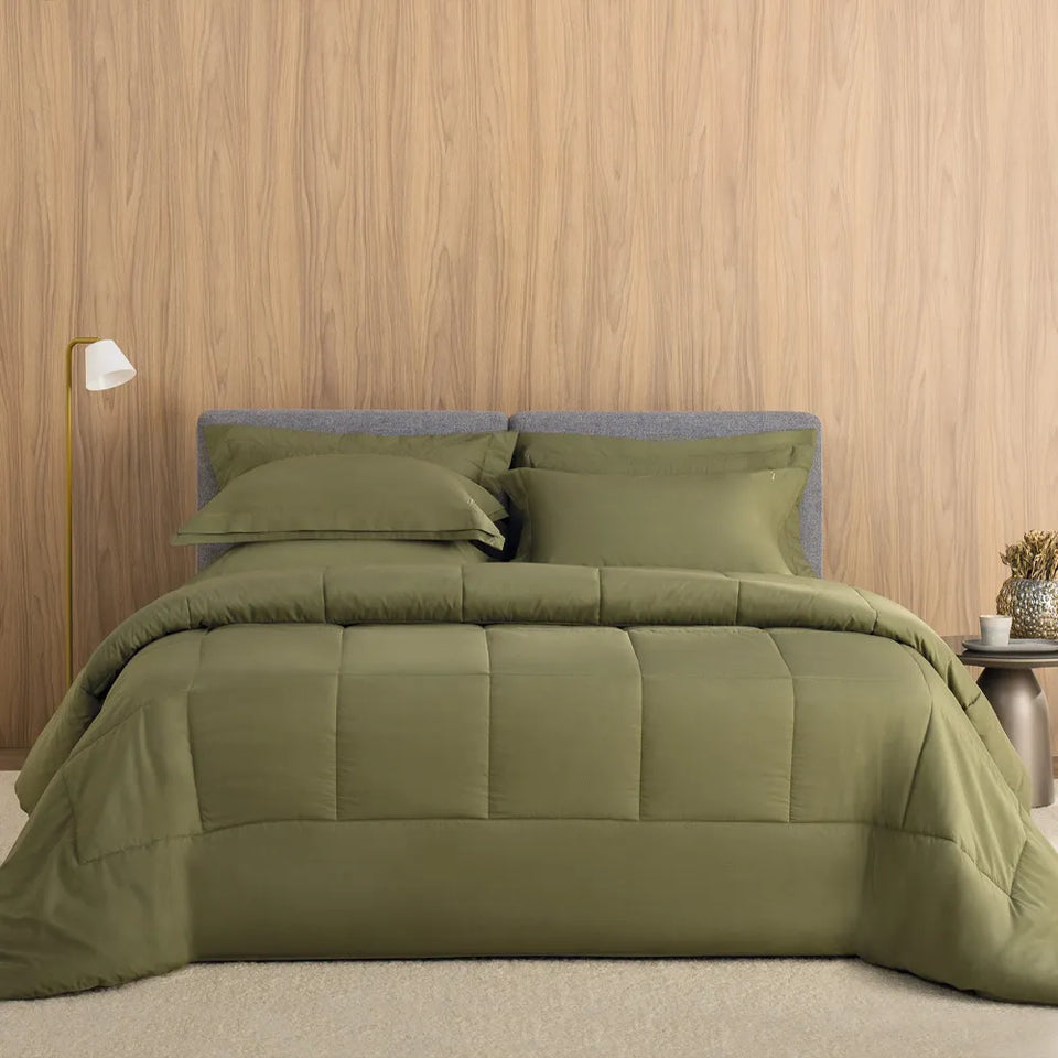 Edredom Vinci 200 Fios Percal 100% Algodão Oliva Trussardi
