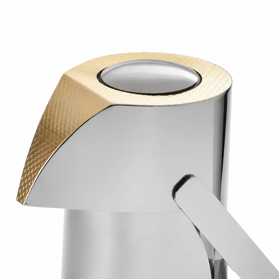 Garrafa Térmica Pump 1L Inox com Detalhes em Ouro 24k Riva