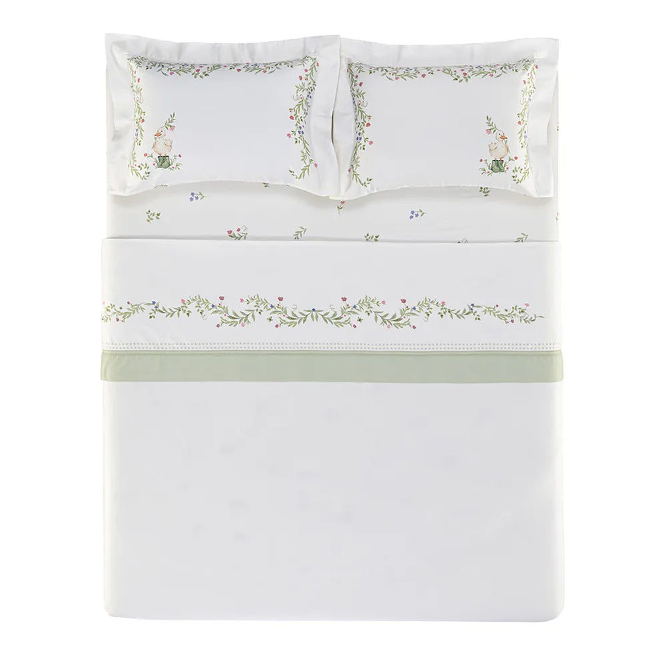Jogo de Cama Giardini 4 Pçs 300 Fios Cetim 100% Algodão Egípcio Trussardi