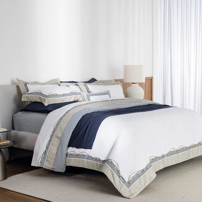 Jogo de Colcha Queen Galizzi 3 Pçs 300 Fios 100% Algodão Trussardi