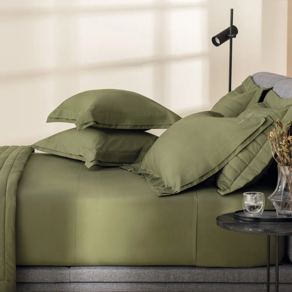 Jogo de Cama Novoli 4 Pçs 200 Fios Percal Oliva 100% Algodão Trussardi