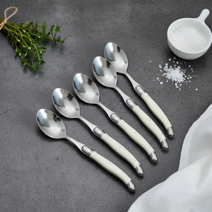 Kit com 6 Colheres Luxo Branco Laguiole La Maison