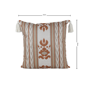 Almofada Linho 52X52 Ikat Off White Tassel