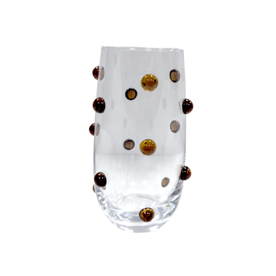 Jogo de 6 Copos Altos Vidro Dots Âmbar 520ml