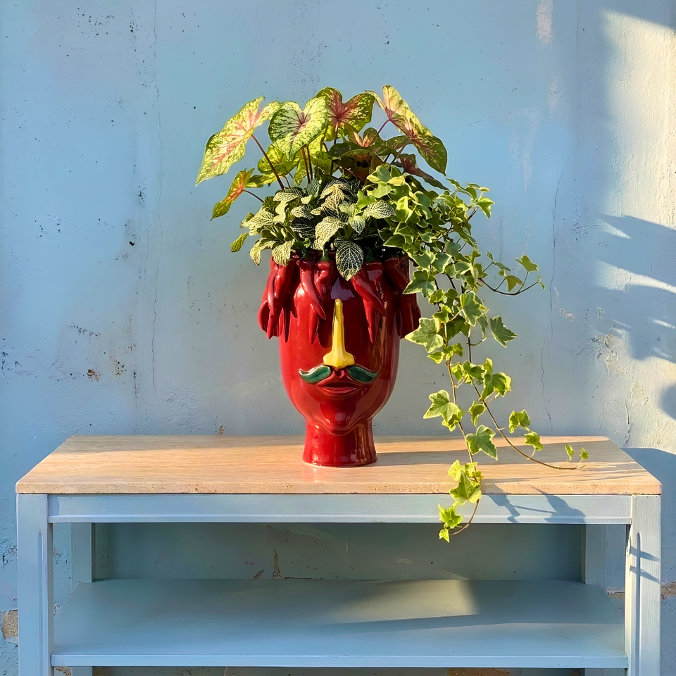 Vaso de Cerâmica Rosto Pepper Vermelho Frutti d’Arte