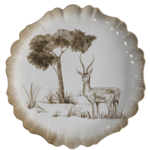 Jogo 6 Pratos de Sobremesa Cerâmica Savana 20cm Maison Blanche
