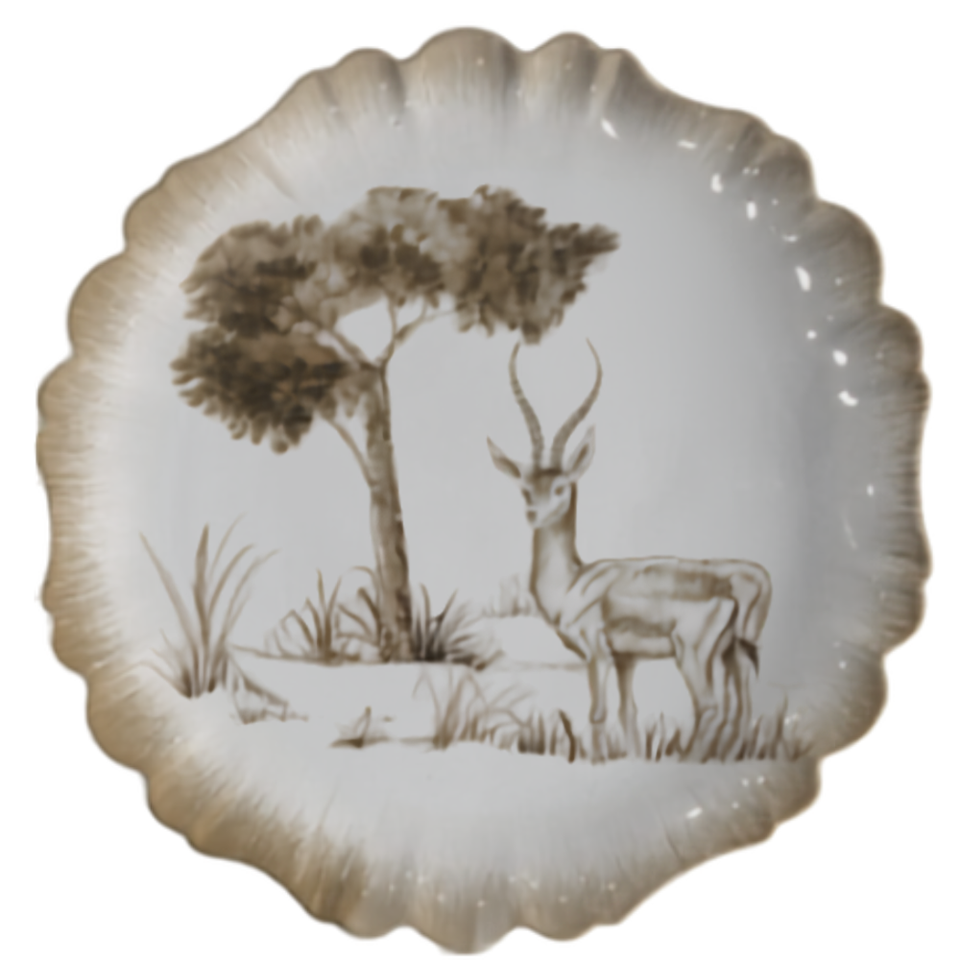 Jogo 6 Pratos de Sobremesa Cerâmica Savana 20cm Maison Blanche