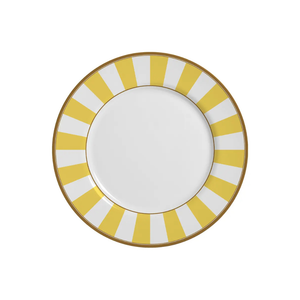 PRÉ-VENDA: Jogo 6 Pratos Sobremesa Cerâmica Stripe Amarelo 21cm Alleanza