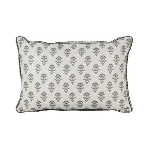 Almofada Linho 35X58 Estampa Dupla Face Verde Com Cordão