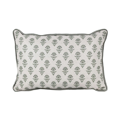 Almofada Linho 35X58 Estampa Dupla Face Verde Com Cordão