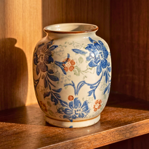 Vaso Vintage Colonial Cerâmica 15cm