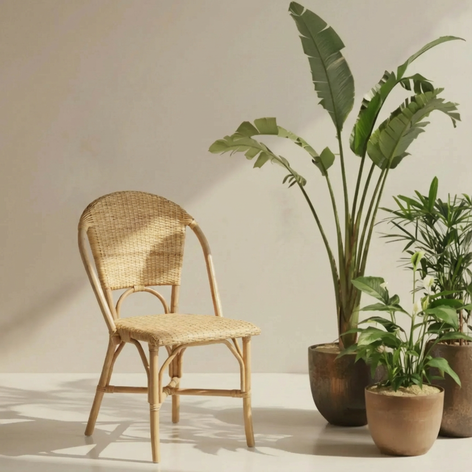 Cadeira Bistro Mondola Rattan Bahali 46x51x89cm