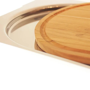 PRÉ-VENDA: Bandeja com Tábua e Par Thinchante Cassino Inox Riva